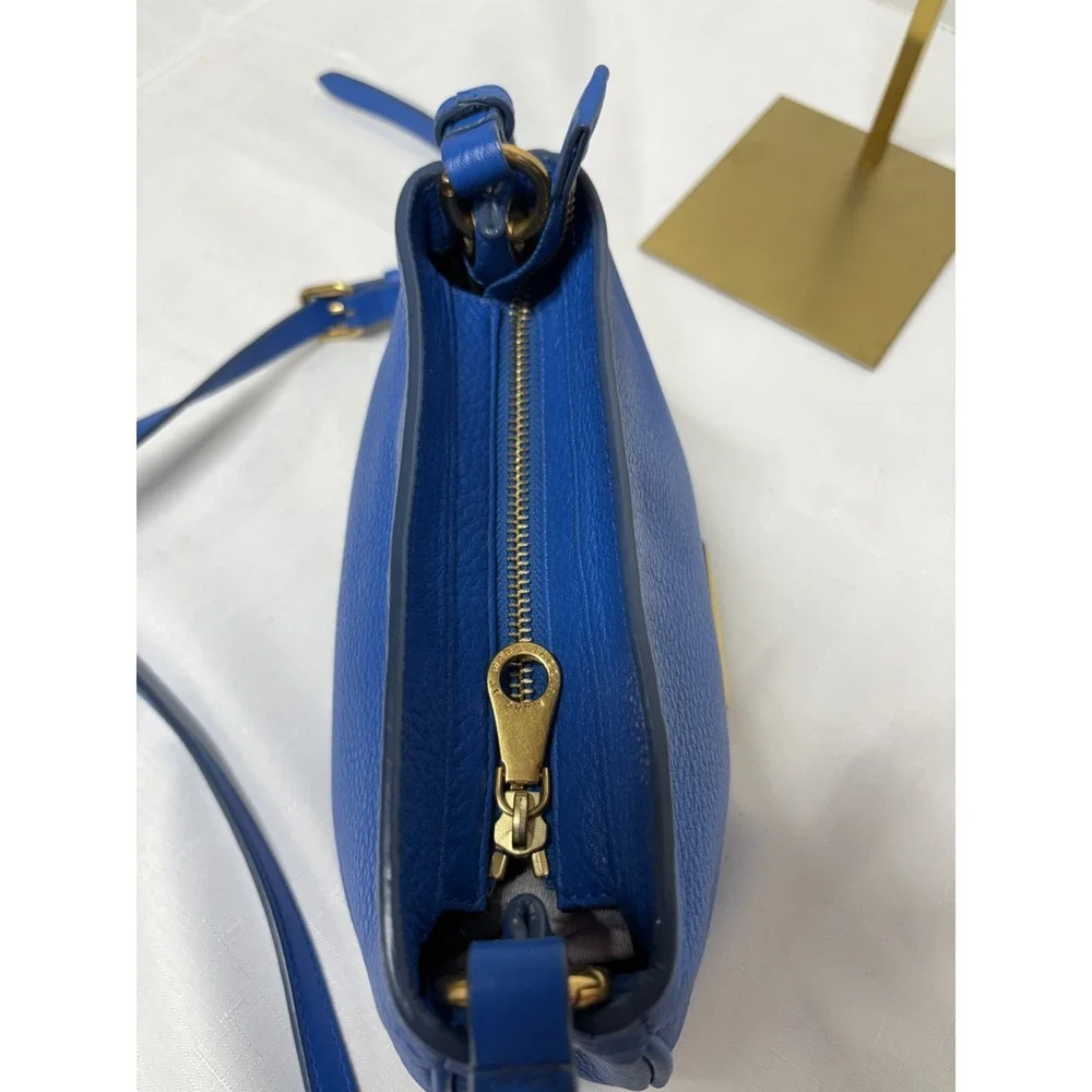 Marc By Marc Jacobs Pebbled Leather Crossbody Bag Women's Blue Adjustable Straps